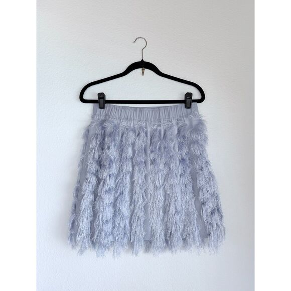 NWT GANNI Fringe Buttoned Mini Skirt in Persian Violet Purple Size 6 (EU38) - Picture 7 of 13